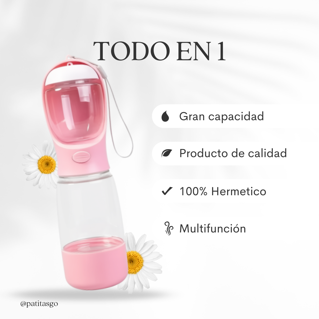 Botella 3 en 1 para mascotas