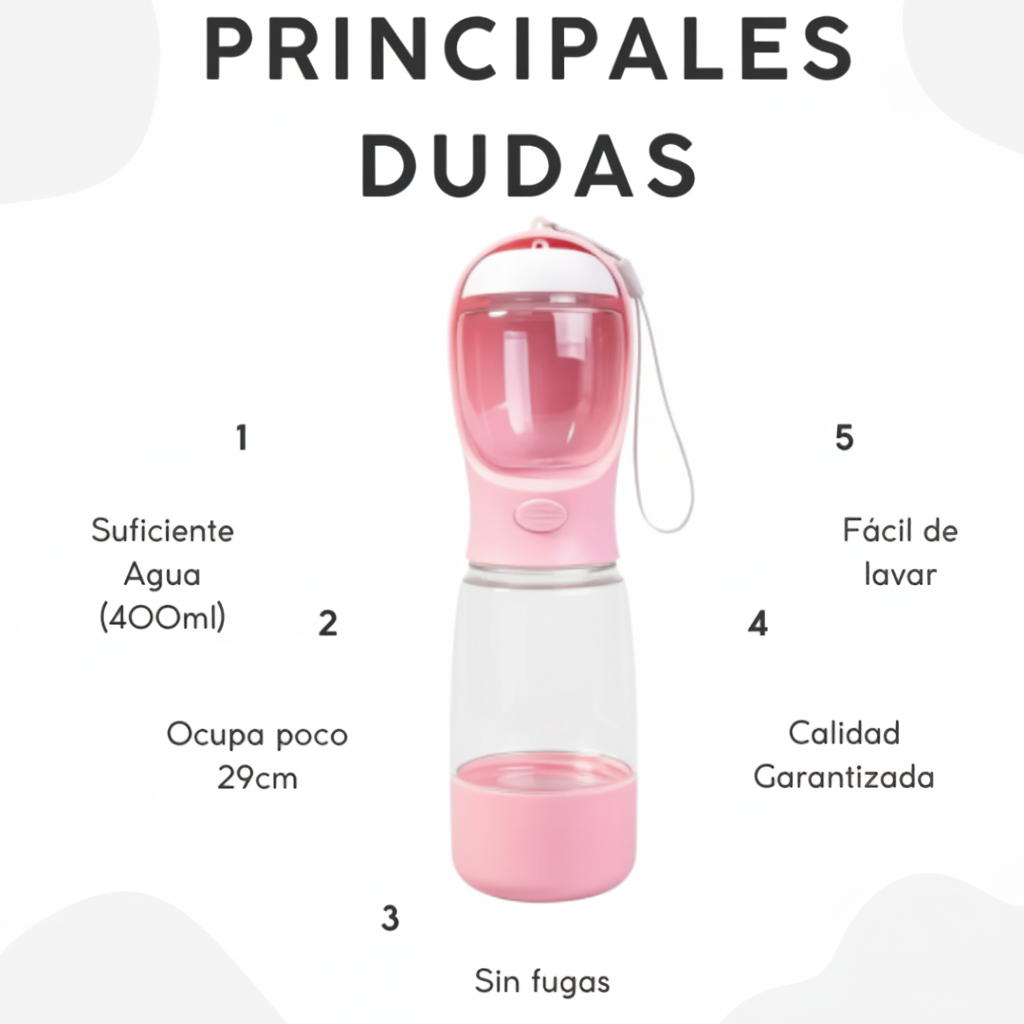 Botella 3 en 1 para mascotas